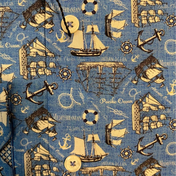 Bugatchi Shaped Fit Nautical Button Down Shirt - Picture 7 of 7